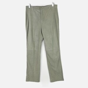 RALPH LAUREN Sage Green 100% Suede‎ Pant Size 6 Old Money Quiet Luxury Academia